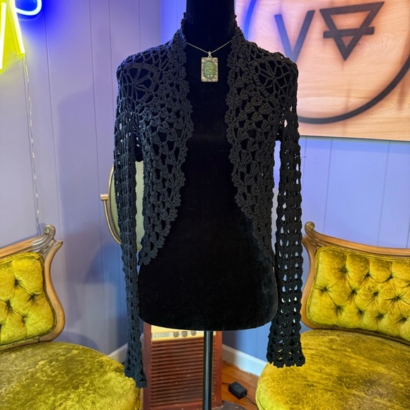 Vintage Y2K Coolwear Crochet Cardigan - Picture 1 of 5